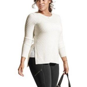 Athleta Thermal Honeycomb Wool Pullover Sweater